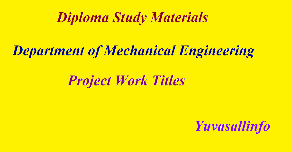 Project Work Titles