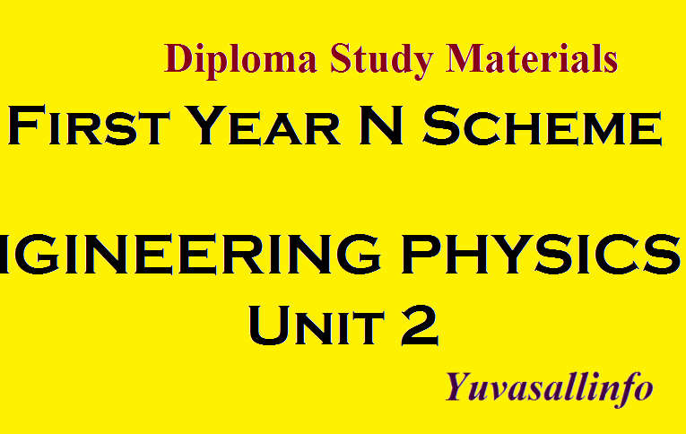 Diploma First Year N Scheme Study Materials | ENGINEERING PHYSICS -1 Unit 2 | Yuvasallinfo