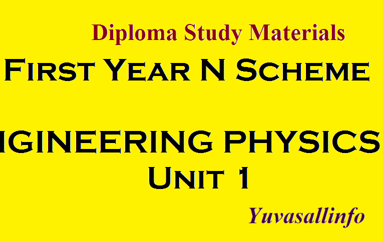 Diploma First Year N Scheme Study Materials | ENGINEERING PHYSICS -1 Unit 1 | Yuvasallinfo