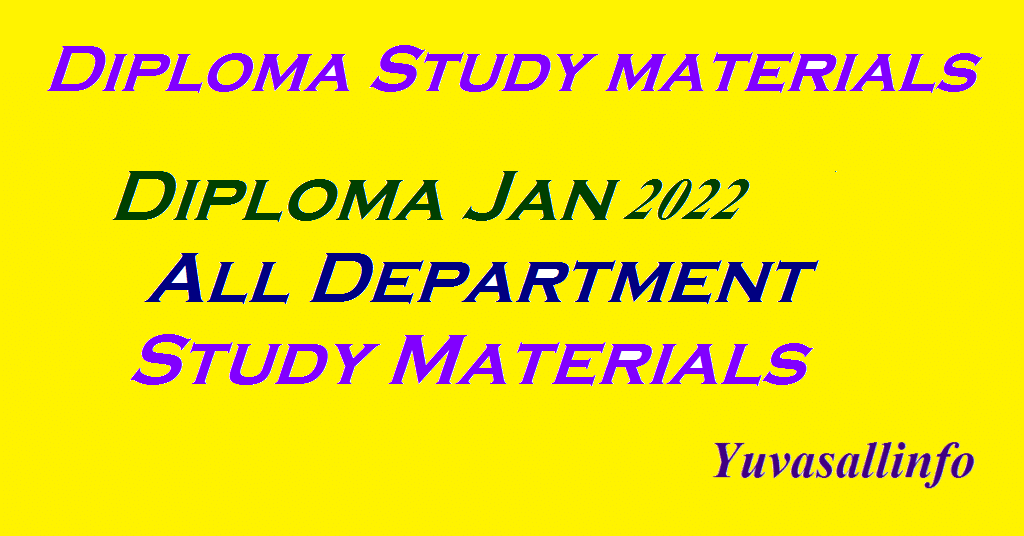 Diploma Jan 2022 All Department Study Materials