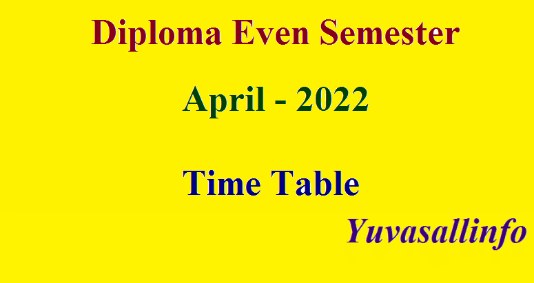 TNDTE Time Table April 2022