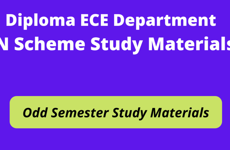Diploma ECE Department Odd Semester N Scheme Study Materials 
