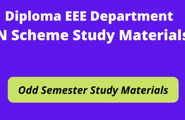 Diploma EEE Department Odd Semester N Scheme Study Materials 