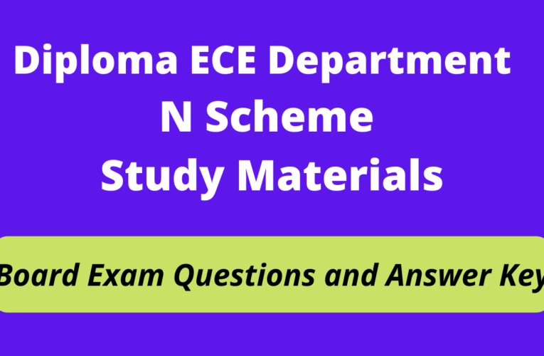 Diploma in ECE Odd Semester N Scheme Board Exam Questions and Answer Key
