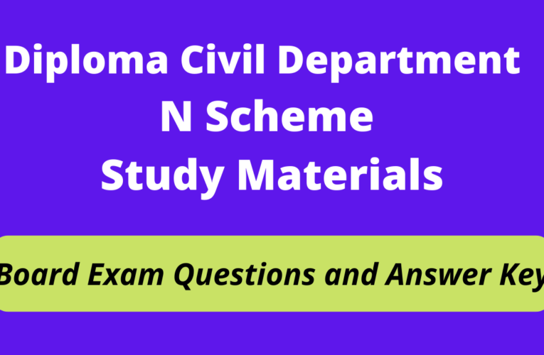 Diploma in Civil Odd Semester N Scheme Board Exam Questions and Answer Key