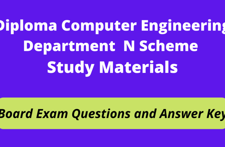 Diploma in Computer Engineering Odd Semester N Scheme Board Exam Questions and Answer Key